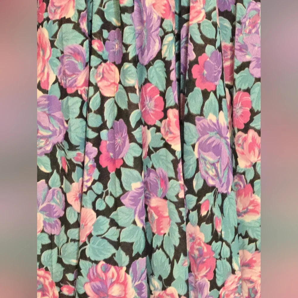 Cathy Sue Vintage Floral Cottagecore Peasant Dress with Ruffled Collar - Size 12 - Picture 3 of 8